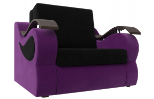 Кресло-кровать Меркурий 60 Микровельвет Черный\Фиолетовый