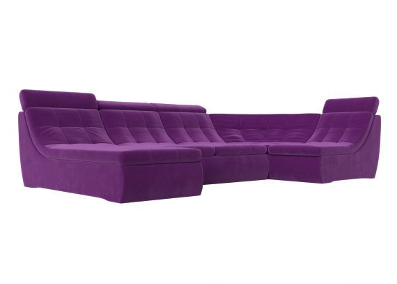П-образный модульный диван Холидей Люкс Микровельвет Фиолетовый