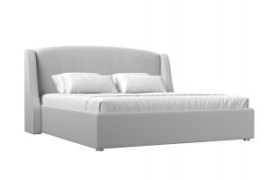 Интерьерная кровать Лотос 160 Экокожа Белый