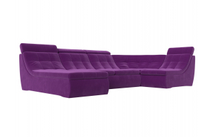П-образный модульный диван Холидей Люкс Микровельвет Фиолетовый