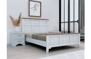 Кровать Грация-5 1,6м белый античный/сосна