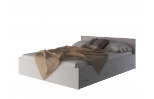 Кровать Стандарт 0,9м белый с ящиками