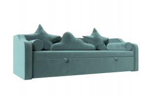Детский диван-кровать Рико Велюр бирюзовый