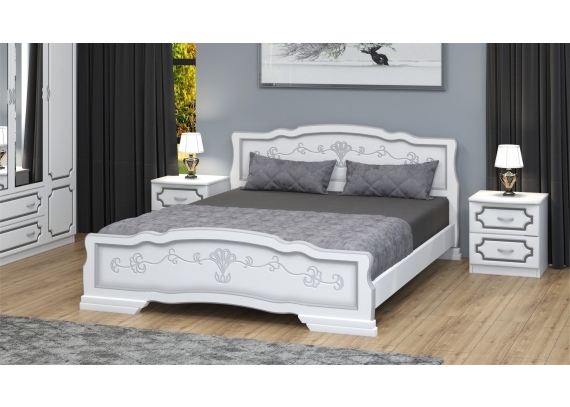 Кровать Карина-6 белый жемчуг 1600