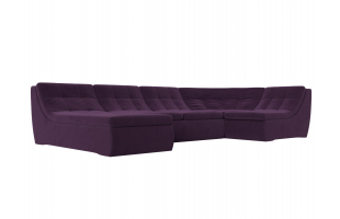 П-образный модульный диван Холидей Велюр Фиолетовый