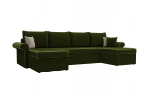 П-образный диван Милфорд Микровельвет Зеленый