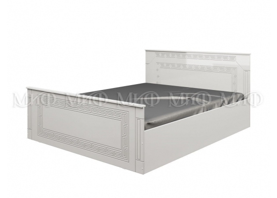 Кровать Афина-1 1,6м белый/белый глянец