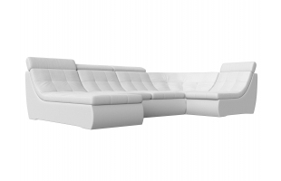 П-образный модульный диван Холидей Люкс Экокожа Белый