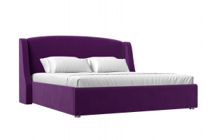Интерьерная кровать Лотос 160 Микровельвет Фиолетовый