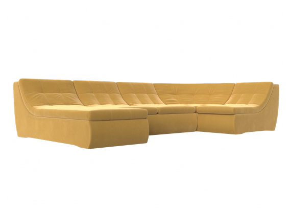 П-образный модульный диван Холидей Микровельвет Желтый