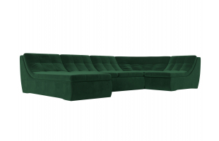П-образный модульный диван Холидей Велюр Зеленый