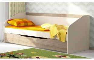 Кровать детская Олимпик 0,8м дуб белфорд/ясень шимо темный