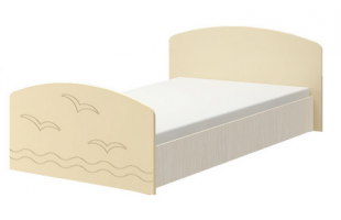 Кровать детская Юниор-2 0,8м дуб беленый/ваниль матовый