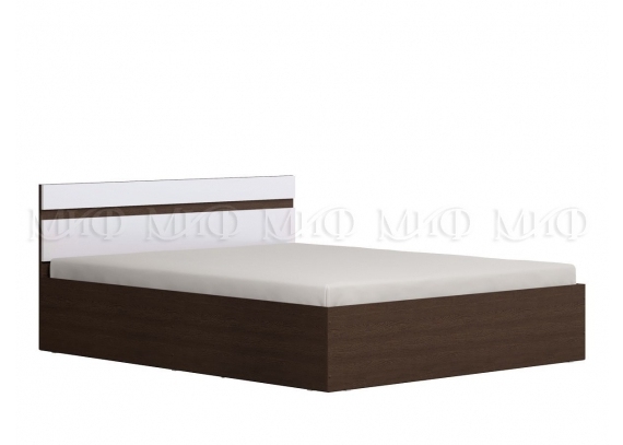 Кровать Ким 1,4м венге/белый глянец