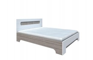 Кровать Палермо КР-004 1,6м (Белый глянец/Ясень шимо светлый) с ортопедическим основанием 